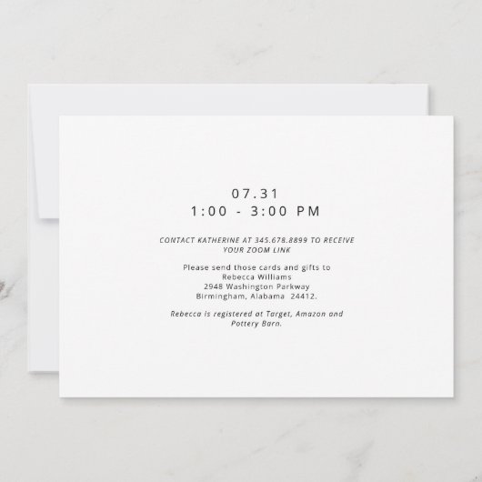 ピンクの超音波最高の写真ママが葉を描く 招待状 (裏面)