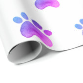 ピンクの足が猫の犬の動物の足跡をプリント ラッピングペーパー (ロールコーナー)