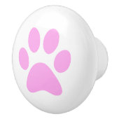 ピンクの足のプリント-小犬猫か他の動物 セラミックノブ (右)