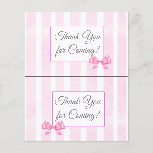 ピンクの足跡をテーマにした赤ちゃんシャワーゲーム チラシ (裏面)