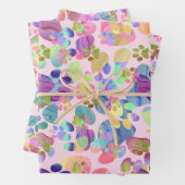 ピンクの足跡 ラッピングペーパーシート (インサイチュ)