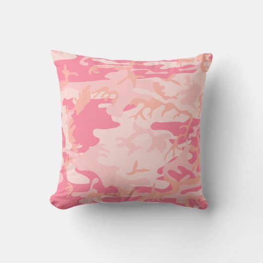 ピンクの軍隊のプリントの装飾用クッション クッション (正面)