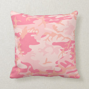 ピンクの軍隊のプリントの装飾用クッション クッション