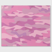 ピンクの軍隊色のカムフラージュのクリスマスの休日 ラッピングペーパー (フラット)