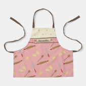 ピンクの転がベーキングエプロンの子のピン エプロン (正面)