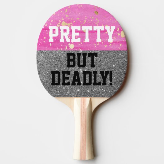 ピンクの輝きかわいらしが致命的なピンポンのパッド 卓球ラケット (裏面)