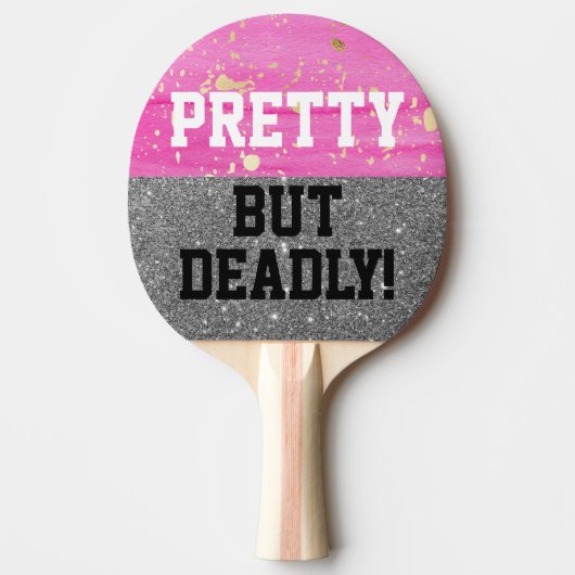 ピンクの輝きかわいらしが致命的なピンポンのパッド 卓球ラケット (正面)
