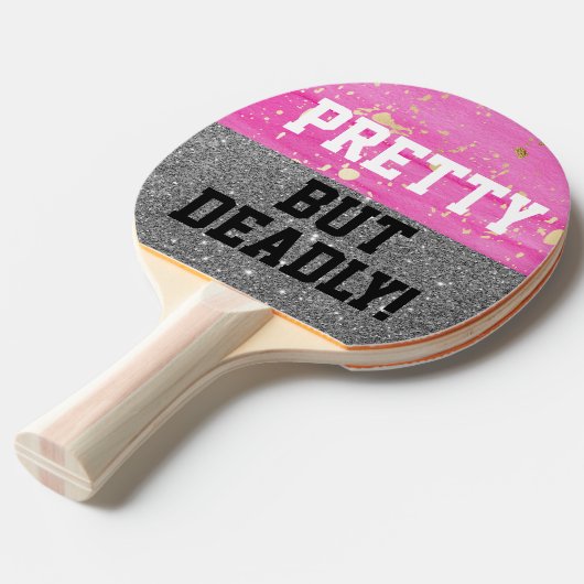 ピンクの輝きかわいらしが致命的なピンポンのパッド 卓球ラケット (正面アングル)