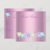 ピンクの輝きのあるチューリップのスイート16招待状 招待状 (正面/裏面)