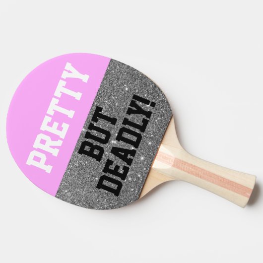 ピンクの輝きのおもしろいなかわいらしいしかし恐しく 卓球ラケット (横)