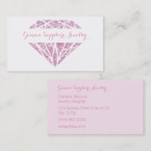 ピンクの輝きの宝石の宝石屋の名刺 名刺 (正面/裏面)