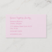 ピンクの輝きの宝石の宝石屋の名刺 名刺 (裏面)