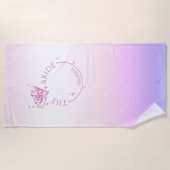 ピンクの輝きダイヤモンド独身最後のパーティーの花嫁 ビーチタオル (正面)