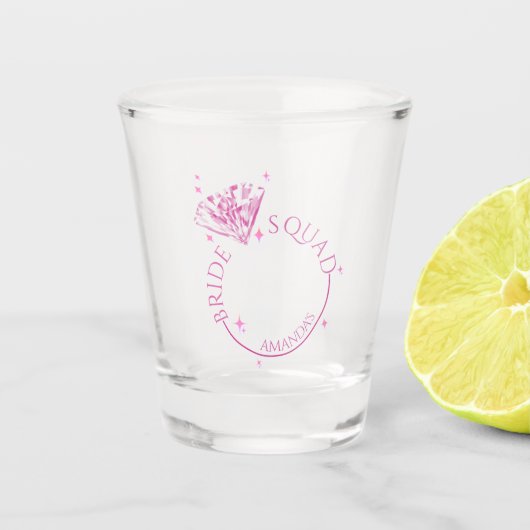 ピンクの輝きダイヤモンド独身最後の夜 ショットグラス (正面)