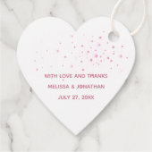 ピンクの輝き愛の輝き結婚に感謝 フェイバータグ (裏面)