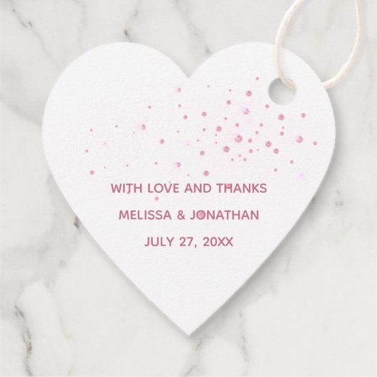 ピンクの輝き愛の輝き結婚に感謝 フェイバータグ (裏面)