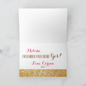 ピンクの輝き私の新婦付添人カードです 招待状 (内部)