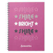 ピンクの輝き。シャイン。明るい。シャイン。シャイン。 ノートブック (正面)