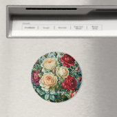 ピンクの輝き。フローラの花束バラ。 マグネット (インサイチュ (食洗機))