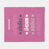ピンクの輝き。輝き。明るく。輝き。輝き。 フリースブランケット (正面(横))