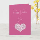 ピンクの輝くダイヤモンド ハート カード (黄色い花)