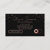 ピンクの輝くハートロイヤリティカード 名刺 (裏面)