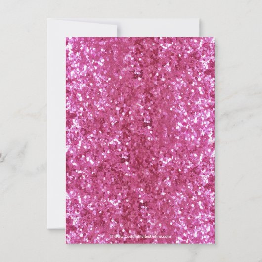 ピンクの輝くルックボウブライダルシャワーの招待 招待状 (裏面)