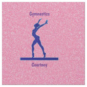 ピンクの輝く体操ビーム生地 ファブリック (クローズアップ)