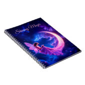 ピンクの輝く妖精の羽が輝く星 ノートブック (右側)