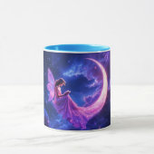 ピンクの輝く妖精の羽が輝く星 マグカップ (中央)