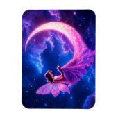 ピンクの輝く妖精の羽が輝く星 マグネット (縦)