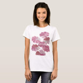 ピンクの輝く花のデザインTシャツ Tシャツ (正面フル)