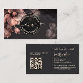 ピンクの輝く花 ブラックロゴ 名刺