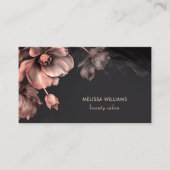 ピンクの輝く花　ブラック 名刺 (正面)