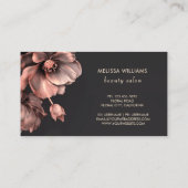 ピンクの輝く花　ブラック 名刺 (裏面)