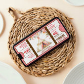 ピンクの輝く誕生日チケット 招待状