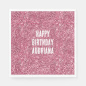 ピンクの輝フェイクきのストライプ スタンダードランチョンナプキン (正面)