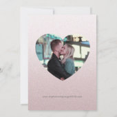 ピンクの輝救き私たちの日付結婚式招待状 セーブザデート (裏面)