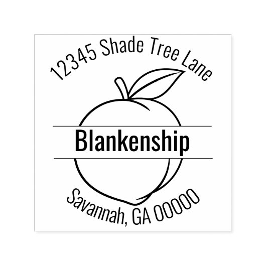 ピンクの輪郭 円形 住所 名前 オーダーメイド セルフインキングスタンプ (デザイン)