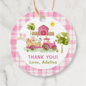 ピンクの農場の動物の誕生日 フェイバータグ (正面)