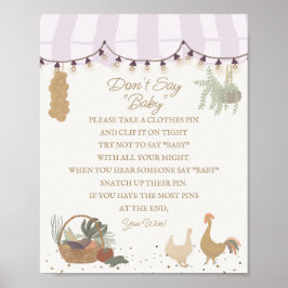 ピンクの農家マーケットファームフレッシュ言わないベビーゲーム ポスター