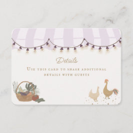 ピンクの農家マーケットファームフレッシュ詳細インサート エンクロージャーカード