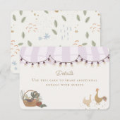 ピンクの農家マーケットファームフレッシュ詳細インサート エンクロージャーカード (正面/裏面)