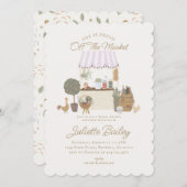 ピンクの農家マーケットファームブライダルシャワー招待 招待状 (正面/裏面)