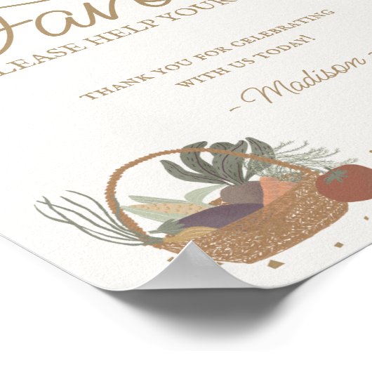 ピンクの農家マーケットファーム新鮮な好意サイン ポスター (角)