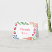 ピンクの農家マーケットベビーガールシャワー サンキューカード (正面)
