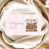 ピンクの農家マーケットベビーシャワー登録 エンクロージャーカード