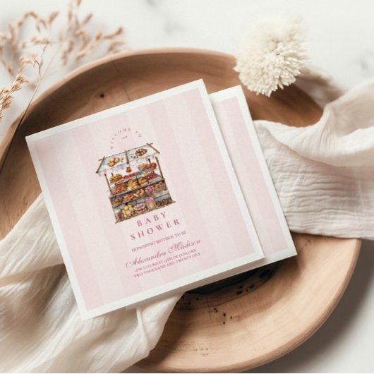 ピンクの農家マーケットベビーシャワー スタンダードカクテルナプキン