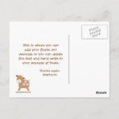 ピンクの農畜女の女の子感謝していのあなたのポストカード ポストカード (裏面)