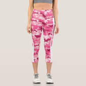 ピンクの迷彩をパーソナライズ カプリレギンス (正面)
